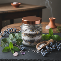 Lighten The Mood ritual bath salts with eucalyptus, lemon balm, tea tree and juniper